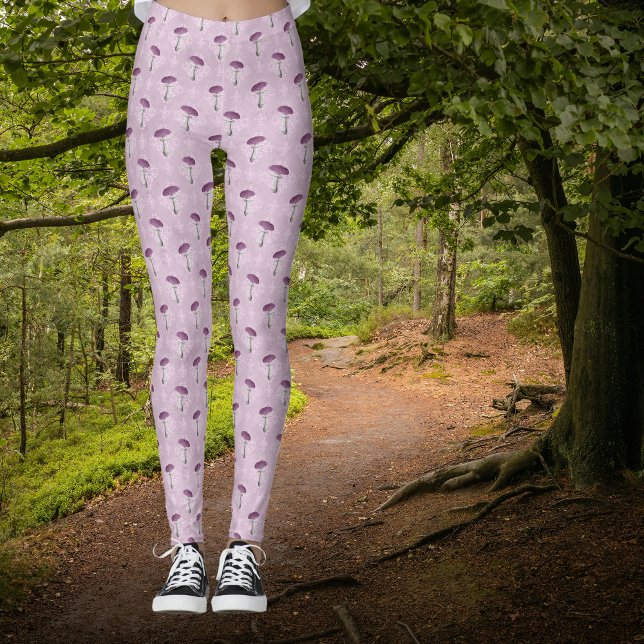 Leggings Cute Vintage Purple Mushroom Dream Pattern  (Subido por el creador)