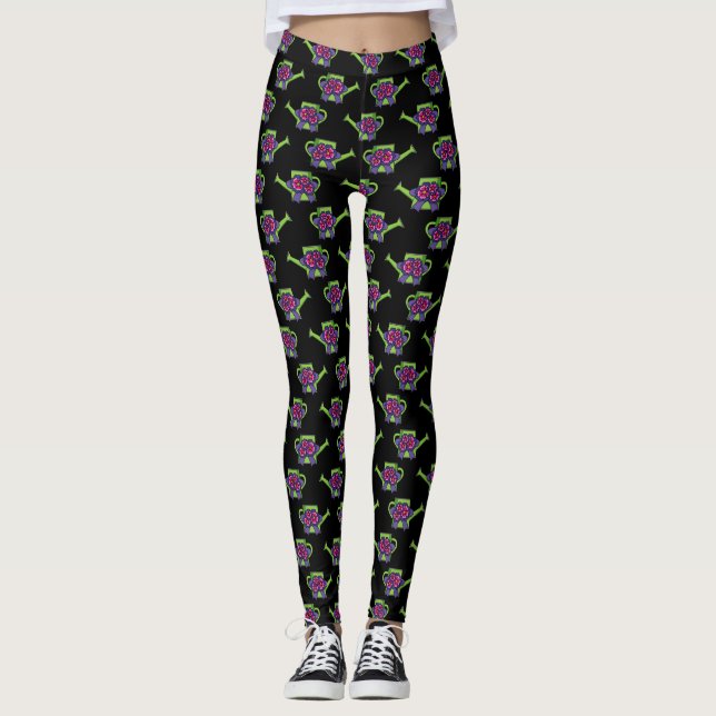 Leggings Cute Waters Can con Bouquet de flores (Anverso)