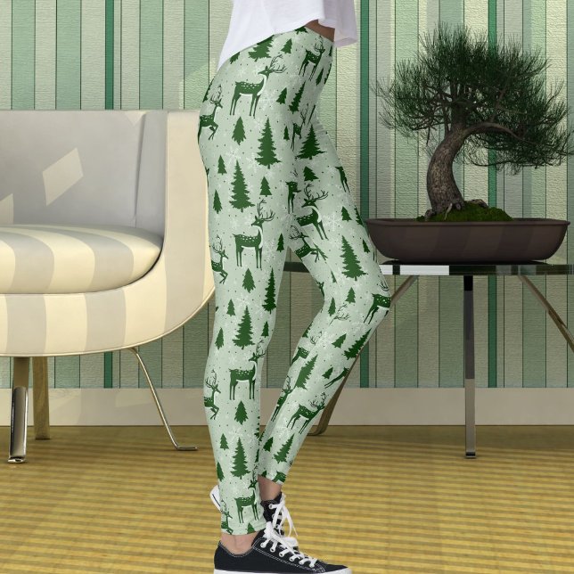 Leggings Cute Winter Christmas Reindeer Snowflakes Pattern (Subido por el creador)