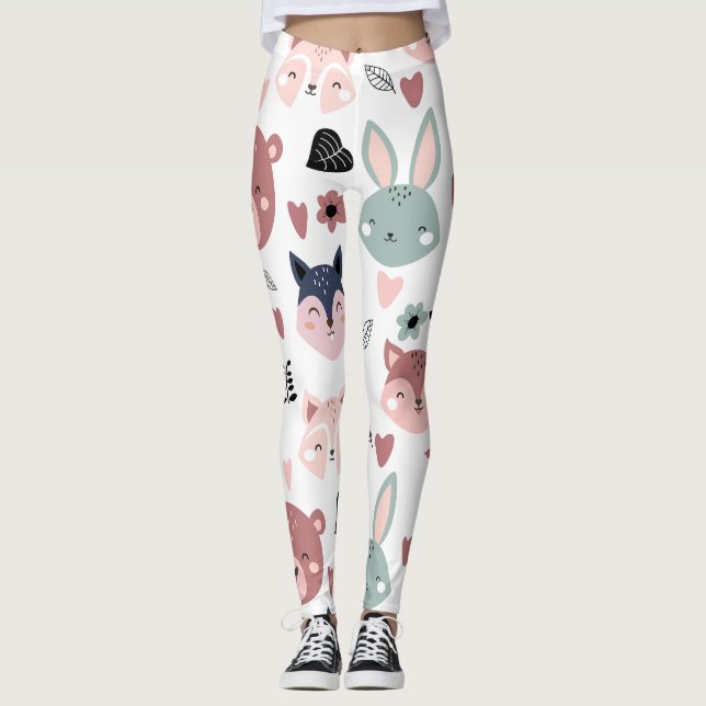 Leggings Cute Woodland Animals Forest Friends Nursery (Anverso)