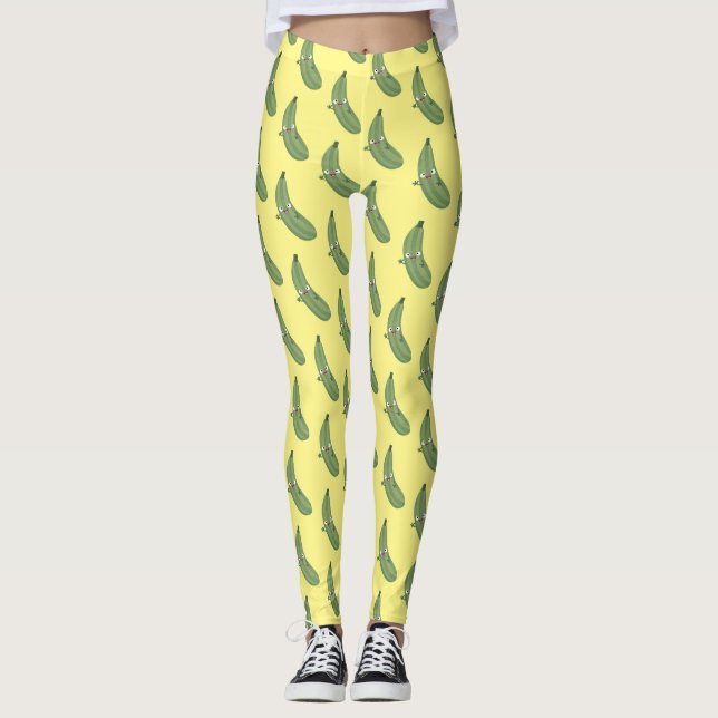Leggings Cute zucchini feliz personalizado ilustracion (Anverso)