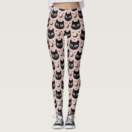 Leggings Cuto de gatos negros y celebración de Halloween
