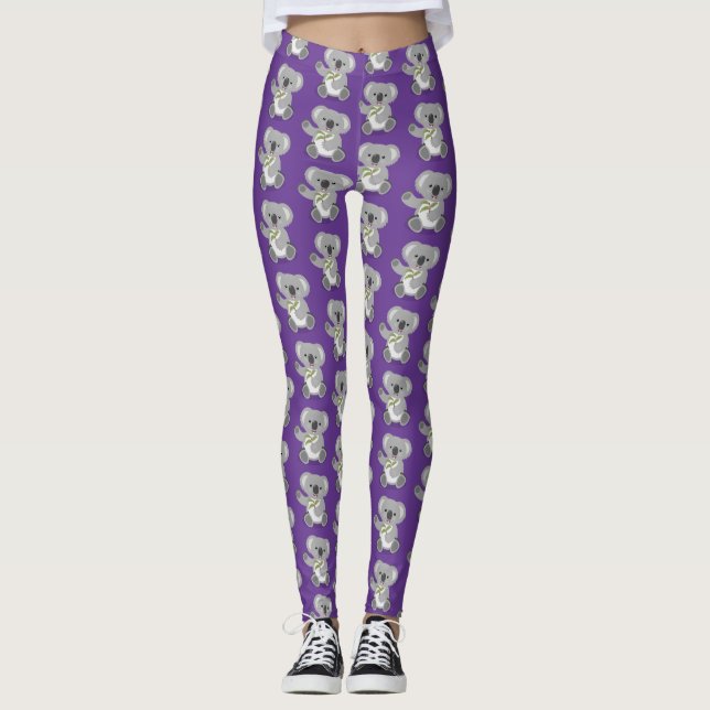 Leggings Cuto feliz koala saludando al ilustracion personal (Anverso)
