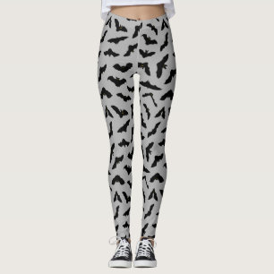 Leggings Cuto Flying Bats Gray Bat Pattern Halloween
