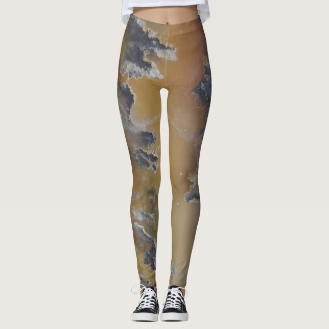 Leggings Cuto Mossy Agate Flame Rock Natural diseñado (Anverso)