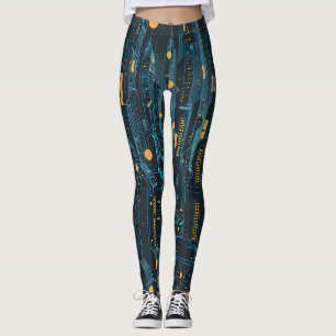 Leggings Cyberpunk Cityscape