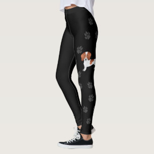 Leggings Dachshund de dibujos animados de patas y pelo cort