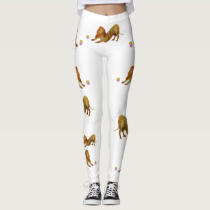 Leggings Dachshund Dog & Ball Watercolo