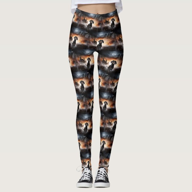 Leggings Dachshund Halloween Aterrador (Anverso)