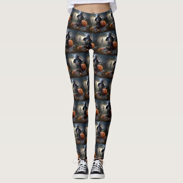 Leggings Dachshund Halloween Scary (Anverso)