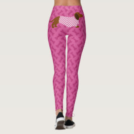Leggings Dachshund Rosadas