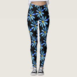 Leggings Daisies azules en las piernas de los Personalizado