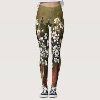 Leggings Daisies En Una Vara De Cobre