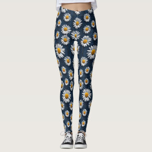 Leggings Daisies On Denim