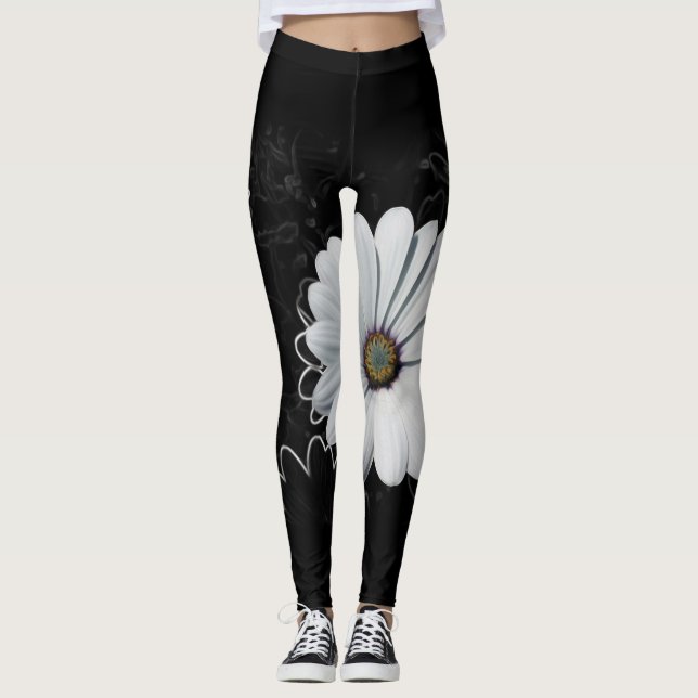 Leggings Daisies y tonos grises (Anverso)