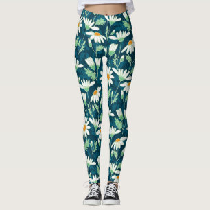Leggings Daisy Ditsy Chamomile Impresión romántica