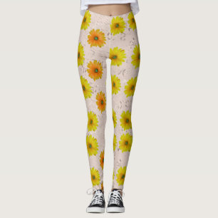 Leggings Daisy floral bouquet