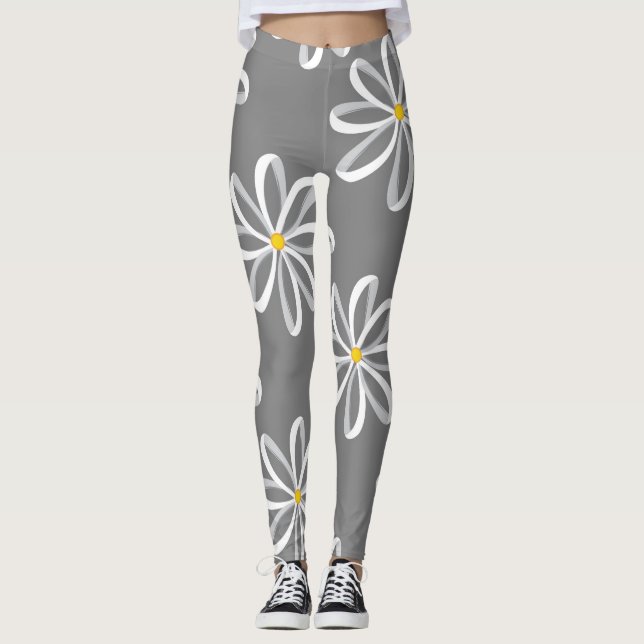 Leggings DaisyUna cinta suelta de remolinos forma una bonit (Anverso)