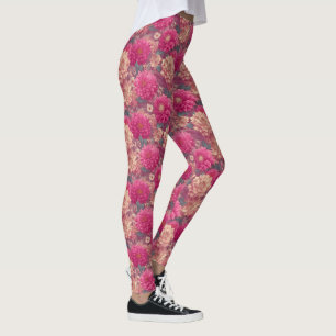 Leggings Dalias de ejercicio rosadas regalos de flores para