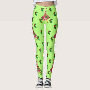 Leggings dama de navidad vintage