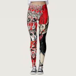 Leggings Dama en la pared de labios rojos
