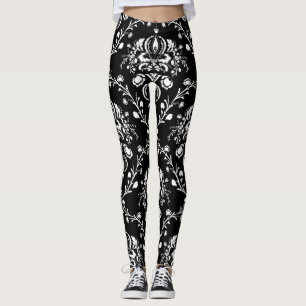 Leggings Damasco blanco y negro