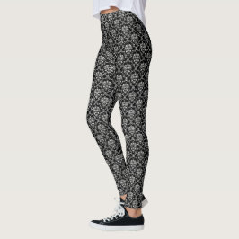 Leggings Damasco blanco y negro