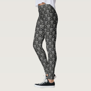 Leggings Damasco blanco y negro