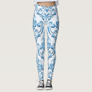 Leggings Damasco Clásico: Lujoso Fondo Sin Marea