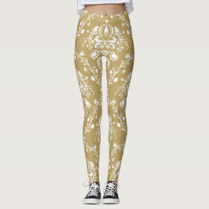 Leggings Damasco de cacao y crema
