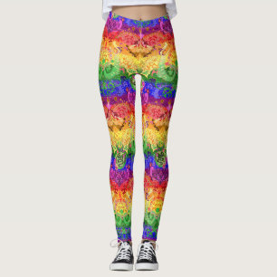 Leggings Damasco de Dragón Arcoíris - Colores de la Bandera
