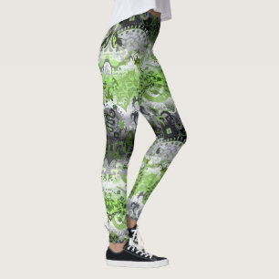 Leggings Damasco de dragón de género - Colores de bandera d