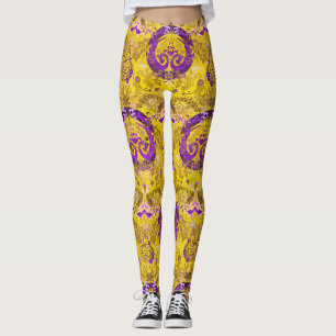 Leggings Damasco de dragón intersexual - Color de la bander