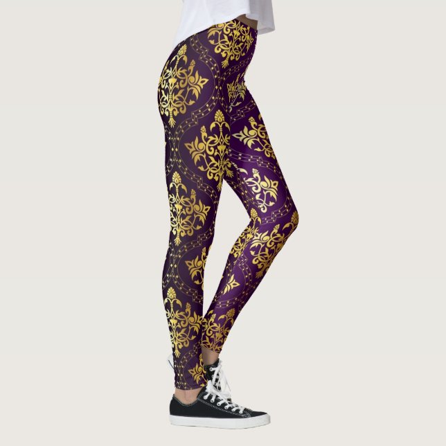 Leggings Damasco dorado y púrpura (Derecha)