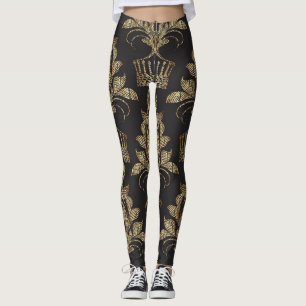 Leggings Damasco floral bordado: Royal Seamless.