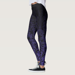 Leggings Damasco floral de degradado negro a morado