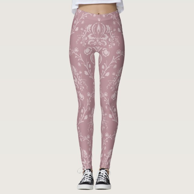 Leggings Damasco morado y blanco (Anverso)