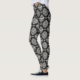 Leggings Damasco negro y blanco