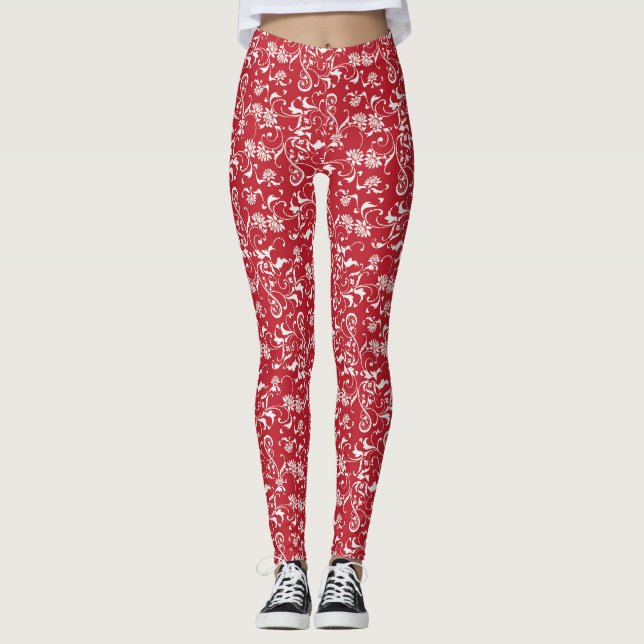 Leggings Damasco rojo (Anverso)