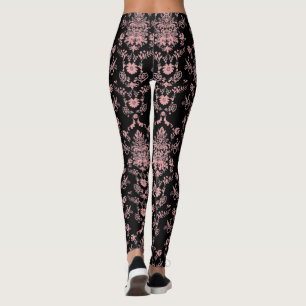 Leggings Damasco rosa y negro
