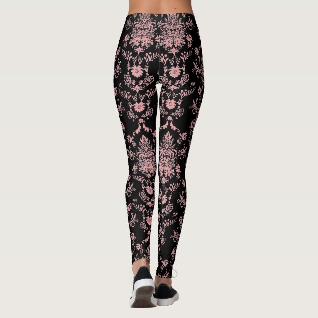 Leggings Damasco rosa y negro (Reverso)