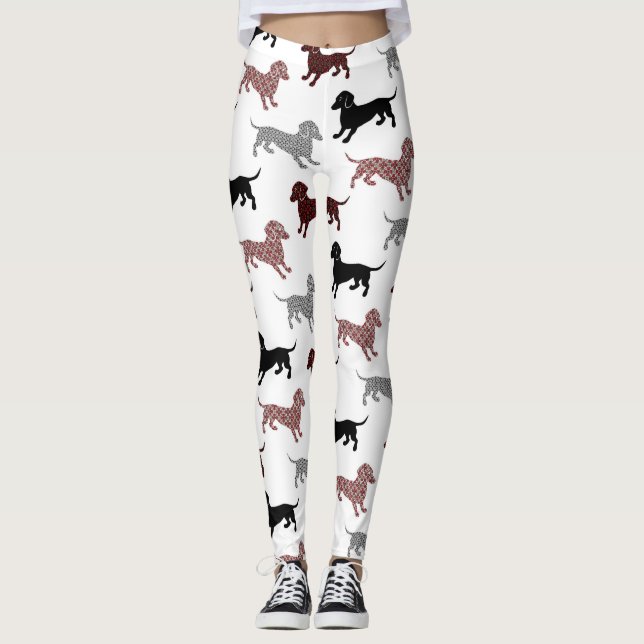 Leggings Damask Dachshunds (Anverso)