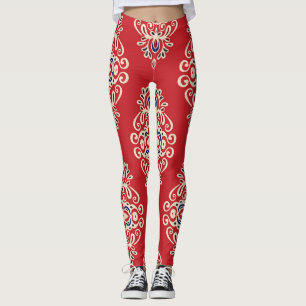 Leggings Damask Vintage: Flourish Seamless Pattern.