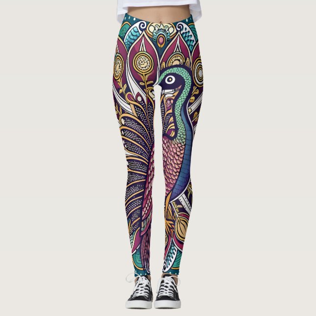 Leggings Dancing Peacock Motif (Anverso)