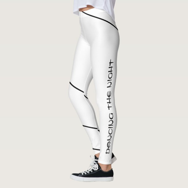 Leggings Dancing Refined Black Minimal Enveloping Line Art  (Izquierda)