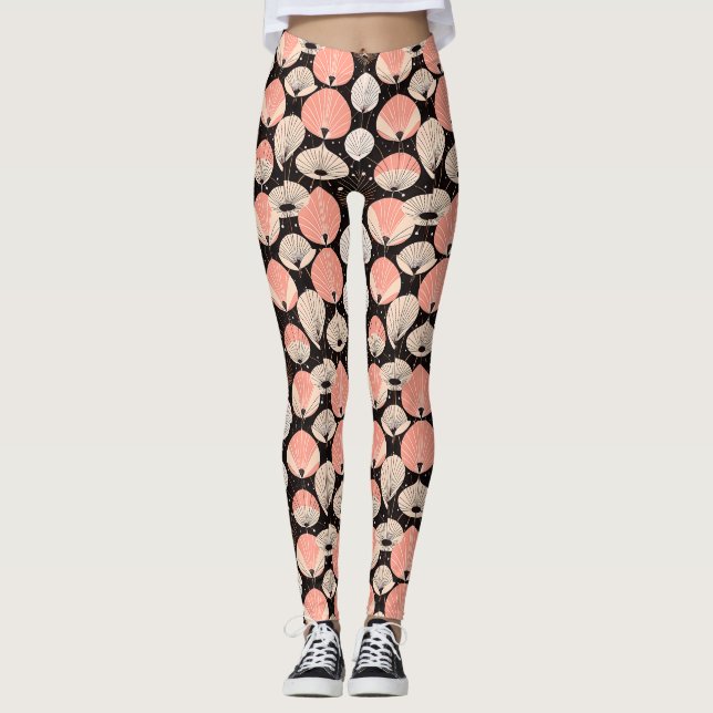 Leggings Dandelions -Medio siglo- Diseño retro moderno (Anverso)
