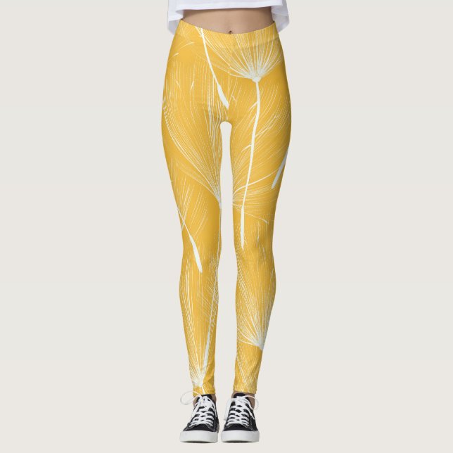 Leggings Dandelions vintage: Patrón sin foco (Anverso)