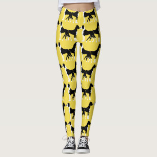 Leggings Dánesos Boston amarillos en blanco y negro