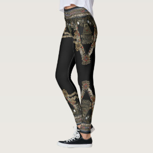 Leggings Danza de Belly tribal de Kuchi: Cubierto en
