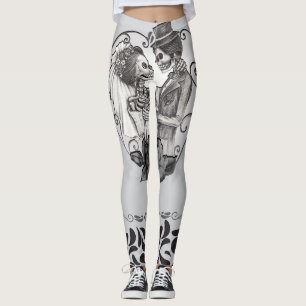 Leggings Danza de bodas de pareja de amor esqueleto